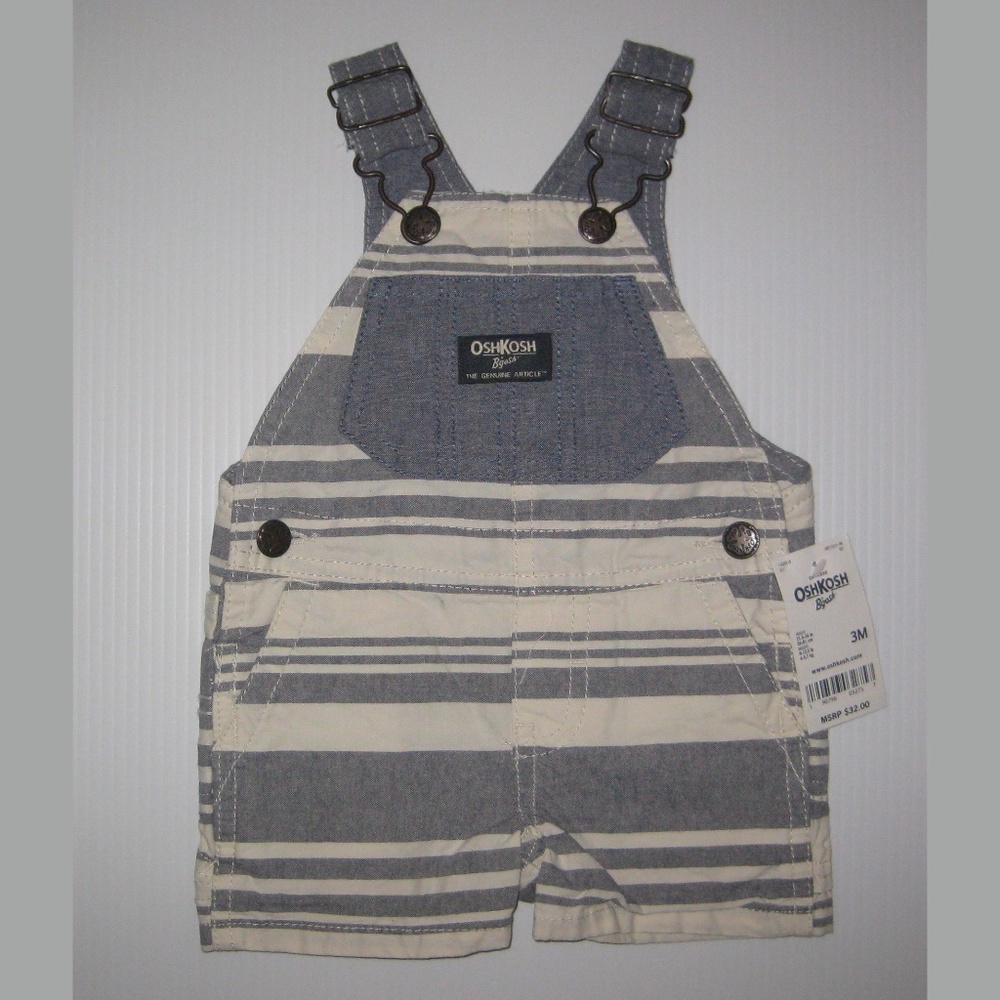 Carter's Baby Boy Chambray Striped Shortalls, 3M